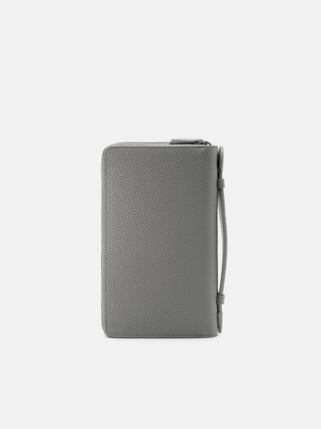 PEDRO Tumbled Leather Travel Organiser - Grey Tumble