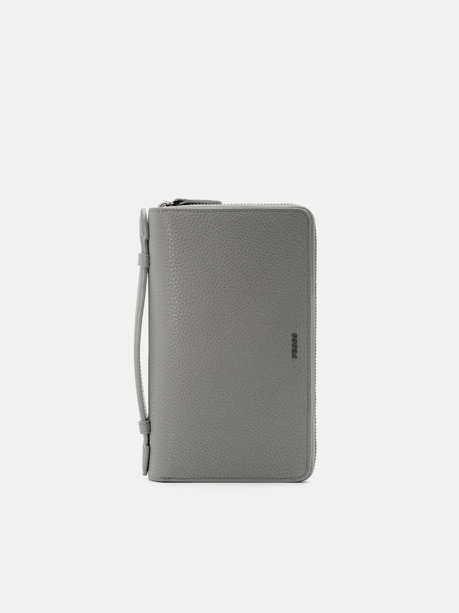PEDRO Tumbled Leather Travel Organiser - Grey Tumble
