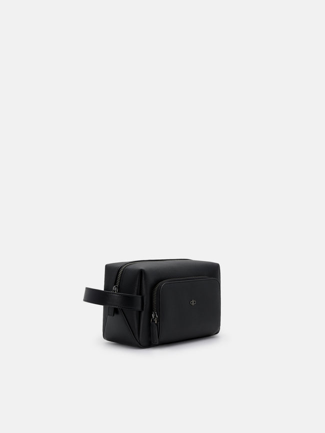 PEDRO Embossed Leather Pouch - Black