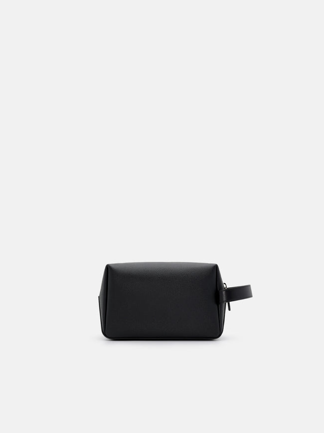 PEDRO Embossed Leather Pouch - Black