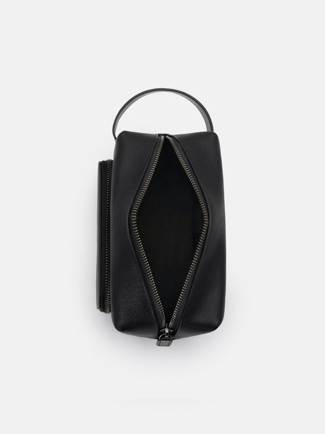 PEDRO Embossed Leather Pouch - Black