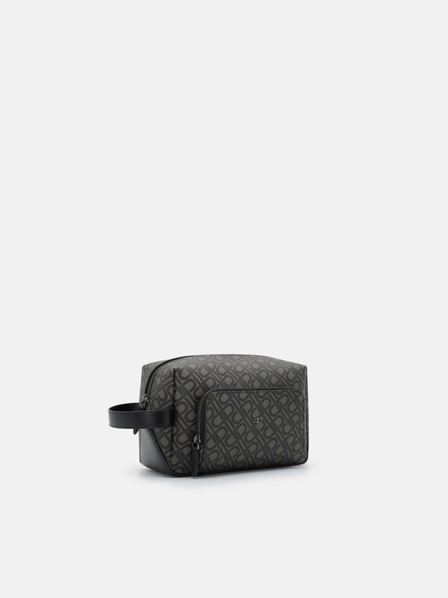 PEDRO Embossed Leather Pouch - Black 2