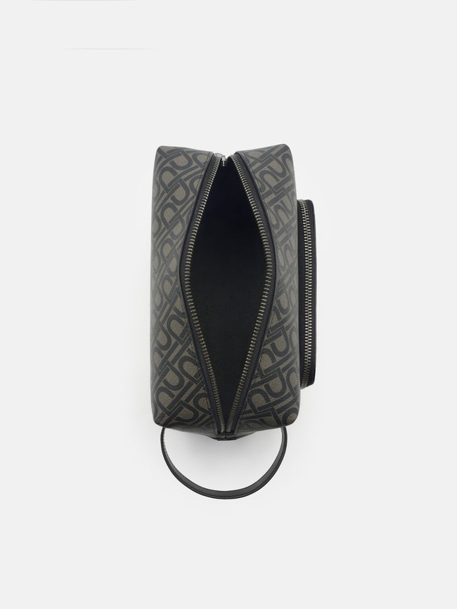 PEDRO Embossed Leather Pouch - Black 2