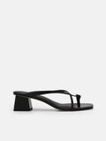 PEDRO Alexis Leather Block Heel Sandals - Black