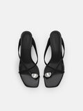 PEDRO Alexis Leather Block Heel Sandals - Black