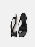 PEDRO Alexis Leather Block Heel Sandals - Black