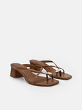 PEDRO Alexis Leather Block Heel Sandals - Brown
