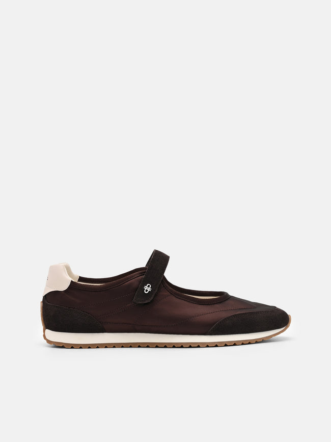 PEDRO Romy Satin Sneakers - Dark Brown