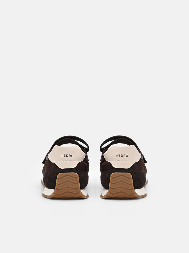 PEDRO Romy Satin Sneakers - Dark Brown