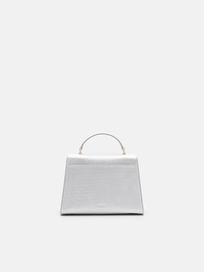 PEDRO Cameo Leather Handbag- Silver