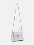 PEDRO Cameo Leather Handbag- Silver