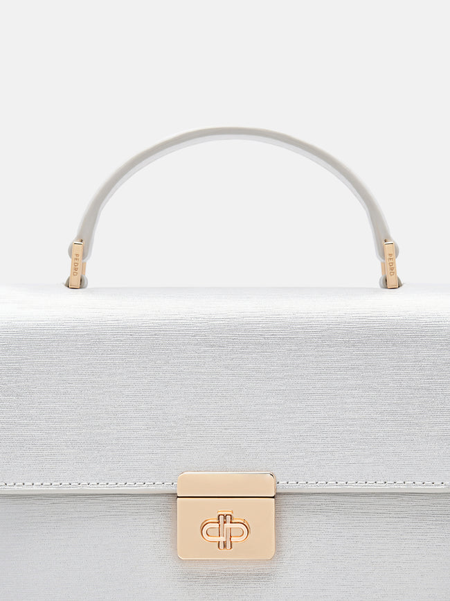 PEDRO Cameo Leather Handbag- Silver