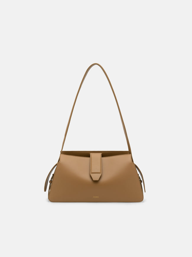 PEDRO Geometric Shoulder Bag -  Camel