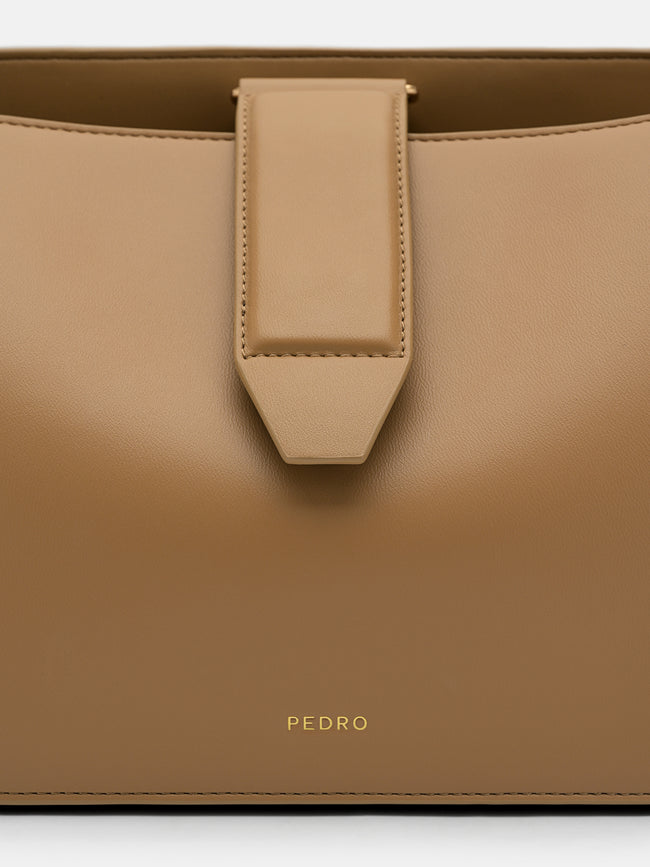 PEDRO Geometric Shoulder Bag -  Camel