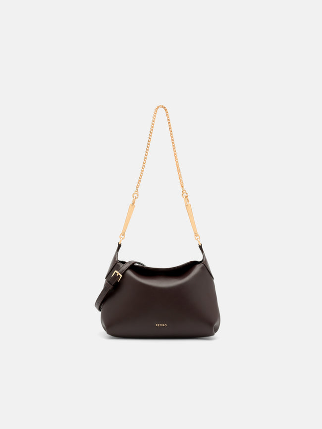 PEDRO Horsebit Shoulder Bag - Dark Brown