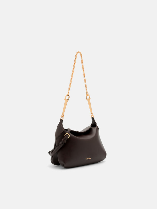 PEDRO Horsebit Shoulder Bag - Dark Brown