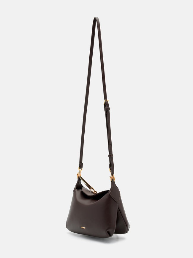 PEDRO Horsebit Shoulder Bag - Dark Brown