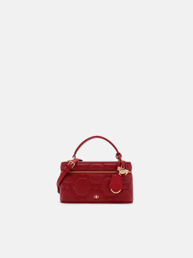 PEDRO Ari Leather Quilted Shoulder Bag- Red