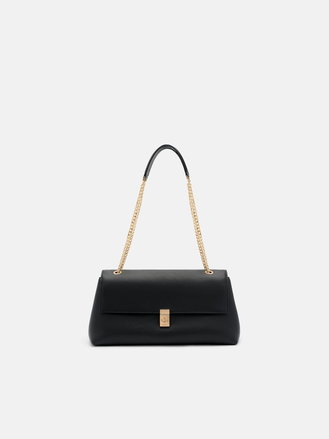 PEDRO Leather Foldover Bag- Black
