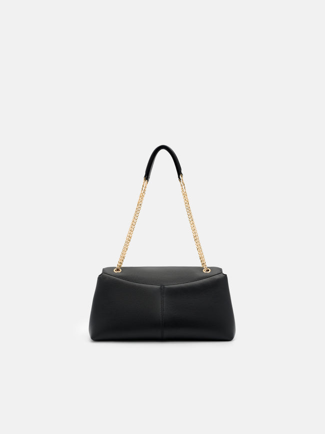 PEDRO Leather Foldover Bag- Black