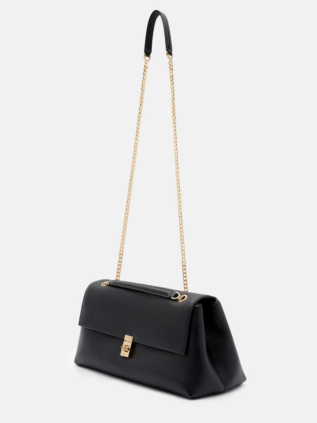 PEDRO Leather Foldover Bag- Black