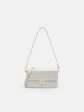 PEDRO Cameo Leather Shoulder Bag- Silver