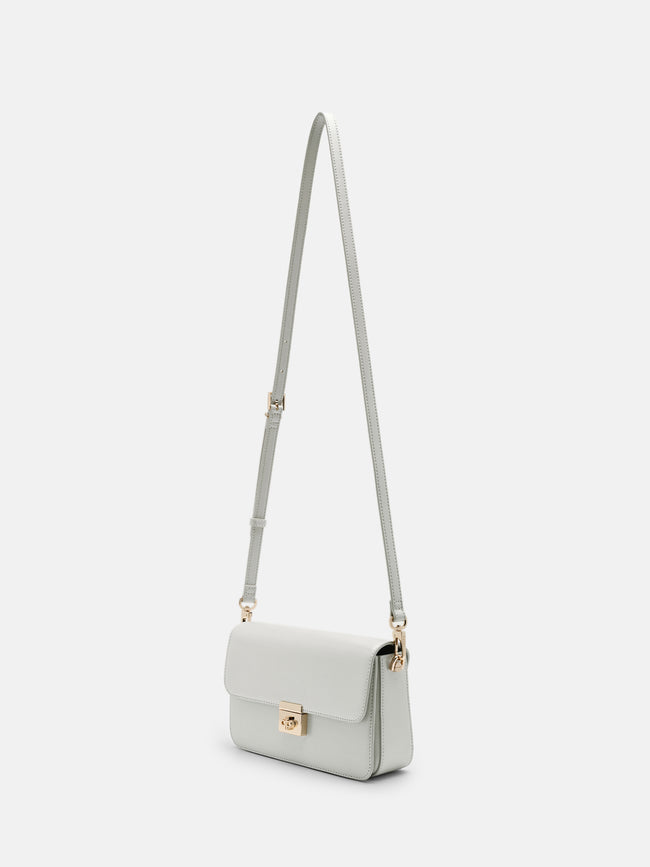 PEDRO Cameo Leather Shoulder Bag- Silver