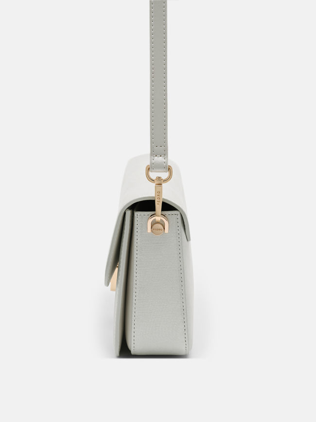 PEDRO Cameo Leather Shoulder Bag- Silver