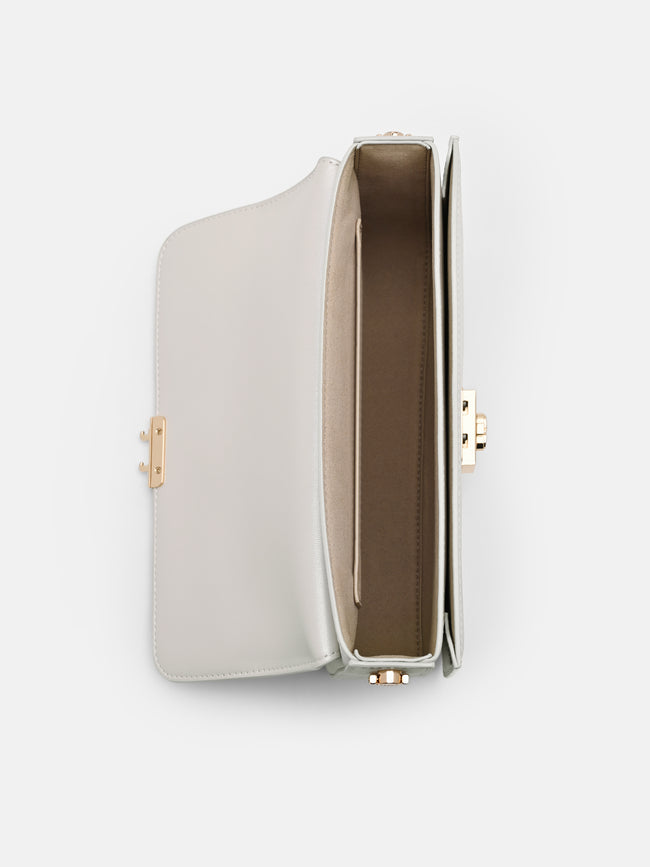 PEDRO Cameo Leather Shoulder Bag- Silver