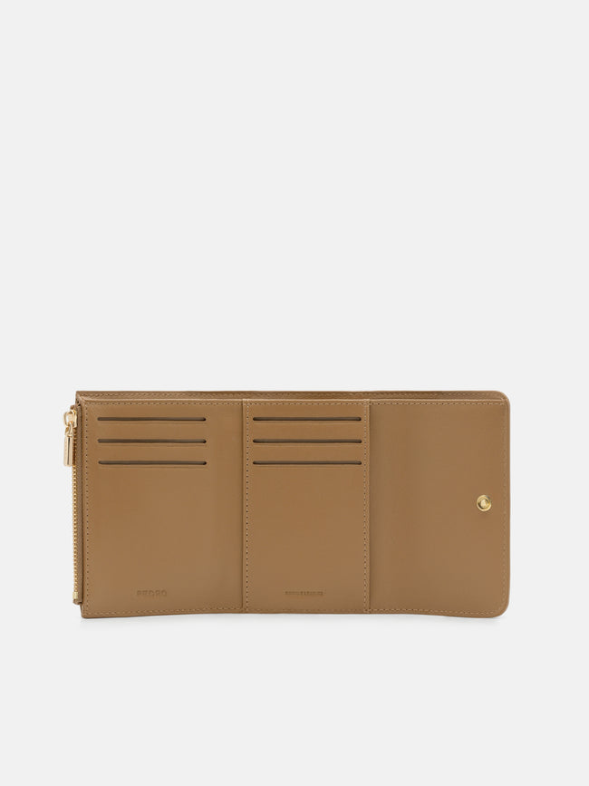 PEDRO Leather Tri-Fold Wallet - Camel