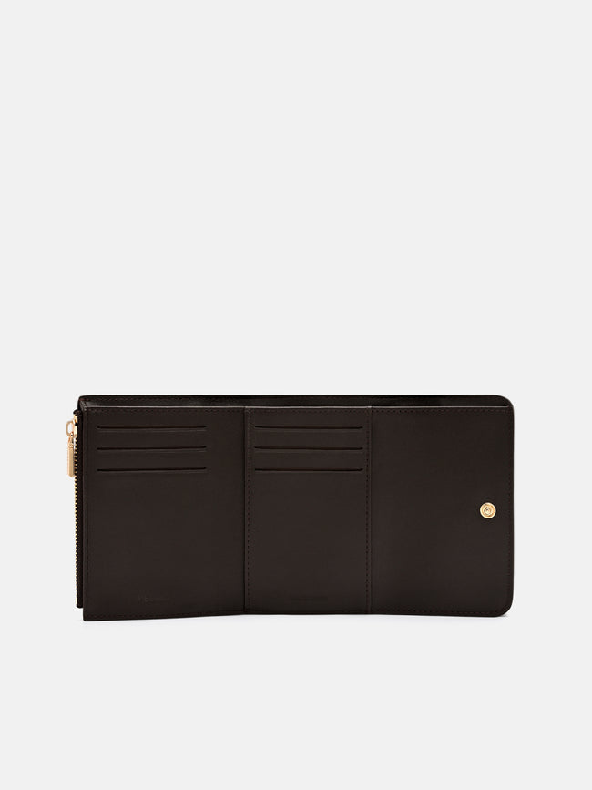 PEDRO Leather Tri-Fold Wallet - Dark Brown