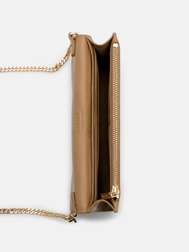 PEDRO Leather Bi-Fold Long Wallet - Camel