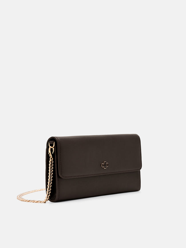 PEDRO Leather Bi-Fold Long Wallet -  Dark Brown