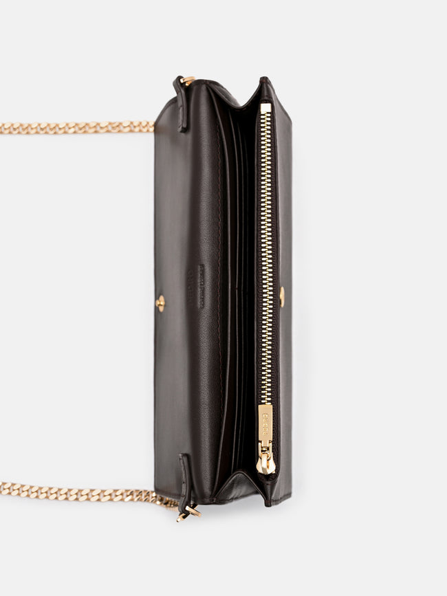 PEDRO Leather Bi-Fold Long Wallet -  Dark Brown