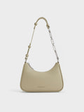 CHARLES & KEITH Women Lane Chain-Strap Shoulder Bag_Shell Grey