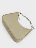 CHARLES & KEITH Women Lane Chain-Strap Shoulder Bag_Shell Grey