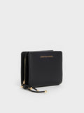 CHARLES & KEITH Women Everleigh Zip-Around Small Wallet -Black
