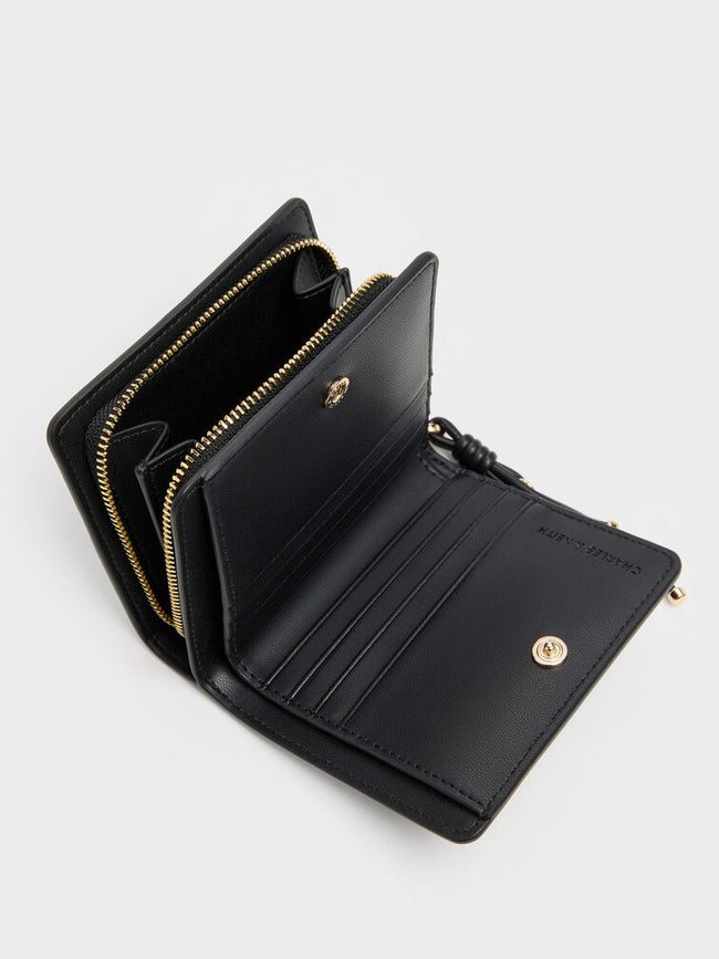 CHARLES & KEITH Women Everleigh Zip-Around Small Wallet -Black