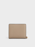 CHARLES & KEITH Women Everleigh Zip-Around Small Wallet -Taupe