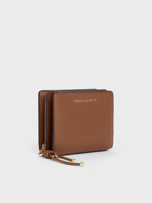 CHARLES & KEITH Women Everleigh Zip-Around Small Wallet -Chocolate