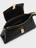 CHARLES & KEITH Women Micro Lilibet Croc-Effect Top Handle Bag_Black