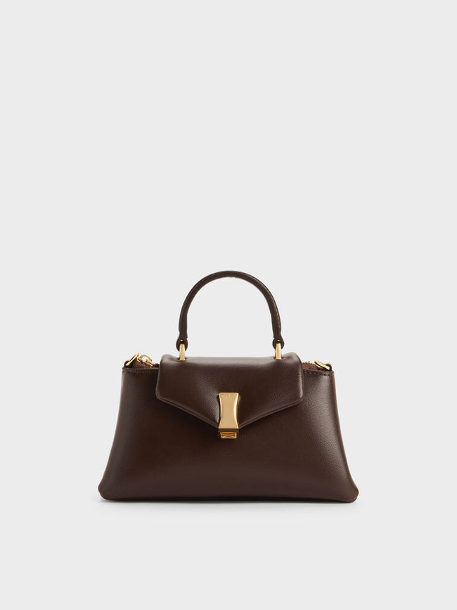 CHARLES & KEITH Women Micro Lilibet Top Handle Bag_Expresso Brown