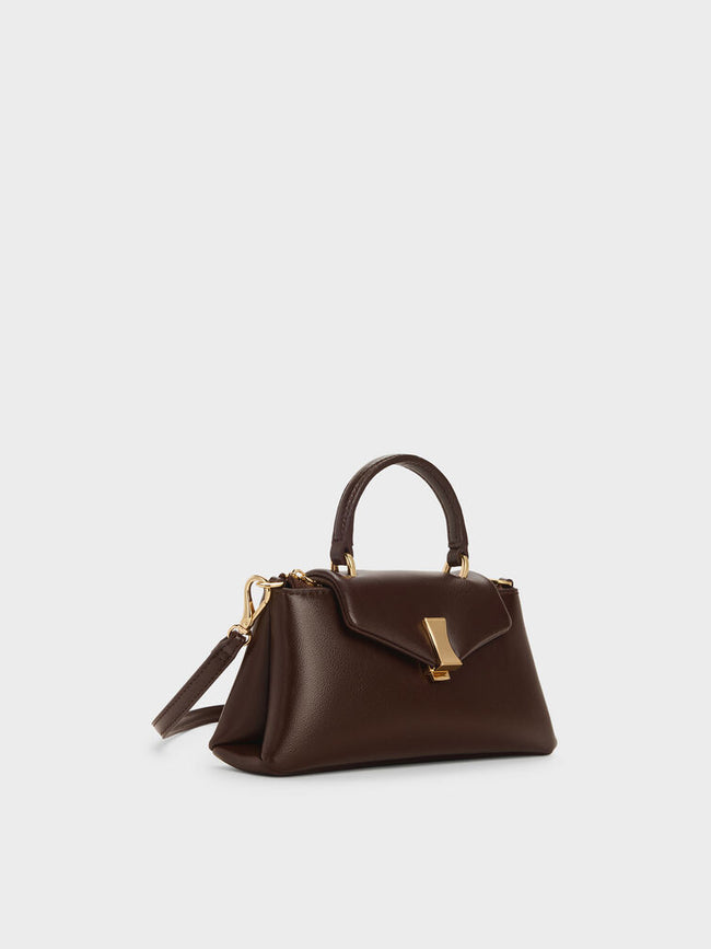 CHARLES & KEITH Women Micro Lilibet Top Handle Bag_Expresso Brown