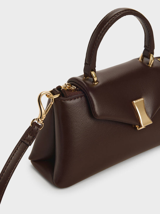 CHARLES & KEITH Women Micro Lilibet Top Handle Bag_Expresso Brown