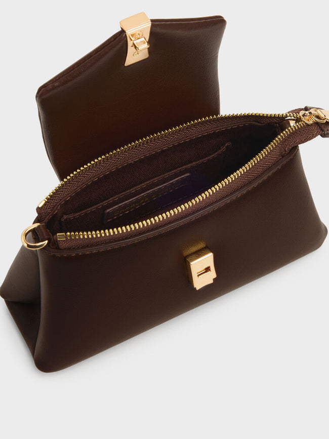 CHARLES & KEITH Women Micro Lilibet Top Handle Bag_Expresso Brown