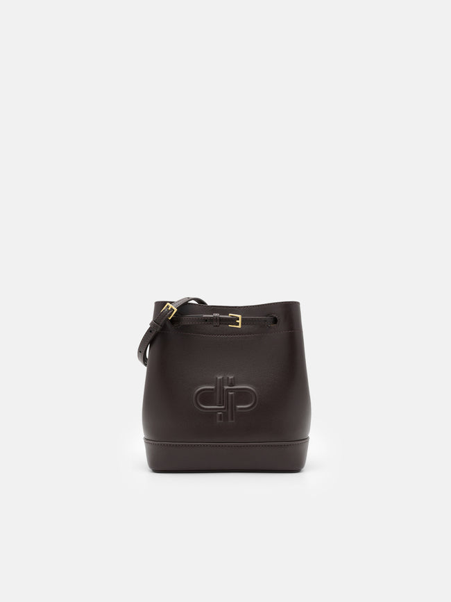 PEDRO Loli Leather Bucket Bag- Dark Brown