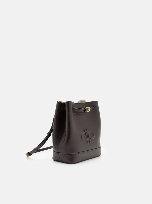 PEDRO Loli Leather Bucket Bag- Dark Brown