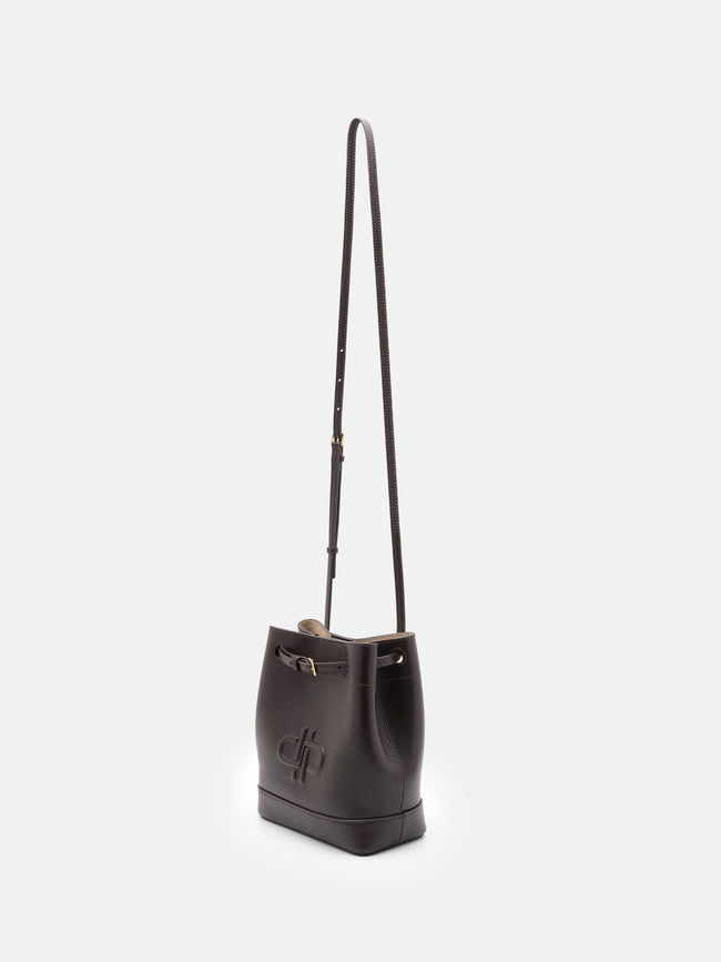 PEDRO Loli Leather Bucket Bag- Dark Brown