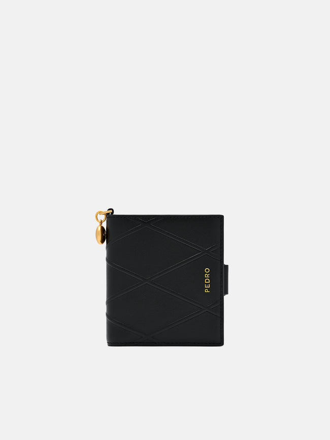 PEDRO Quilted Leather Bi-Fold Wallet - Black
