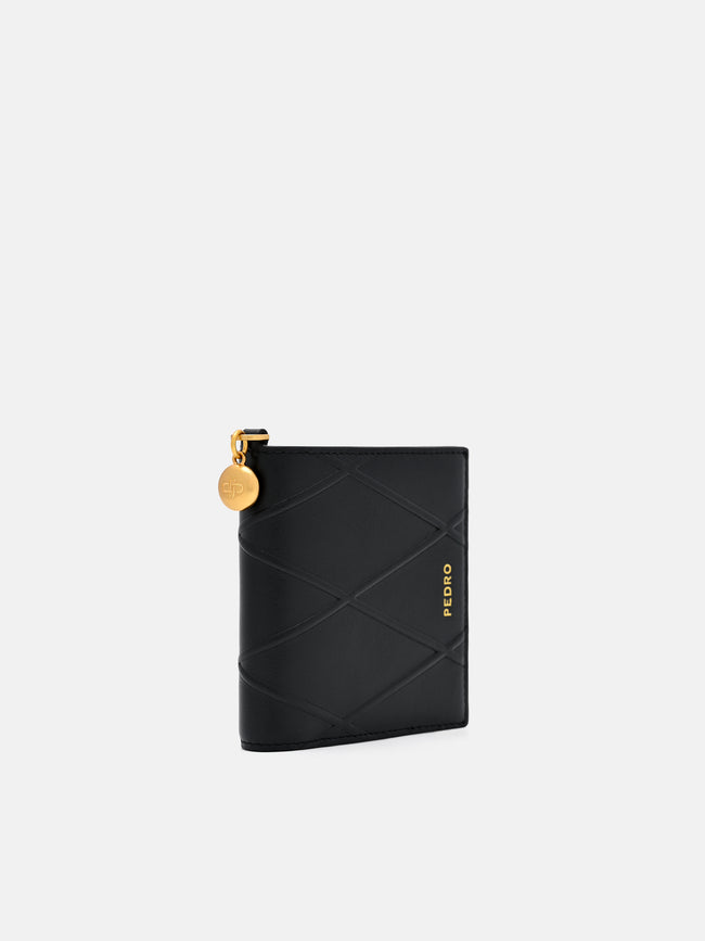 PEDRO Quilted Leather Bi-Fold Wallet - Black